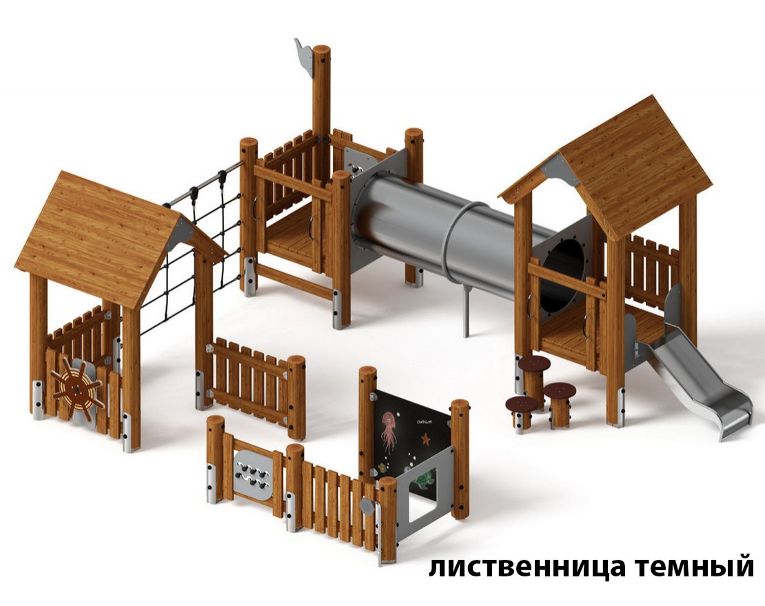 Уличный ДСК Крепость непосед-3 (лиственница) - вид 1