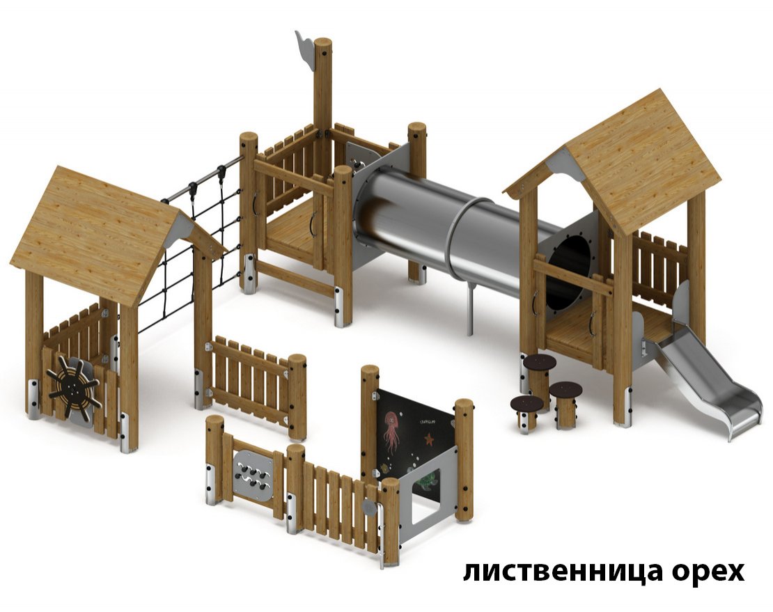 Уличный ДСК Крепость непосед-3 (лиственница) - вид 2