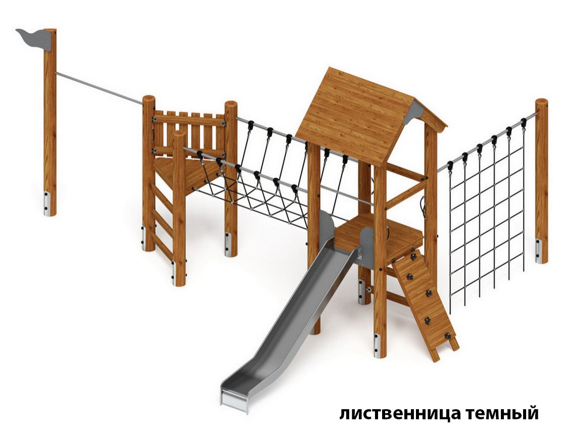 Уличный ДСК Крепость непосед-5 (лиственница) - вид 1