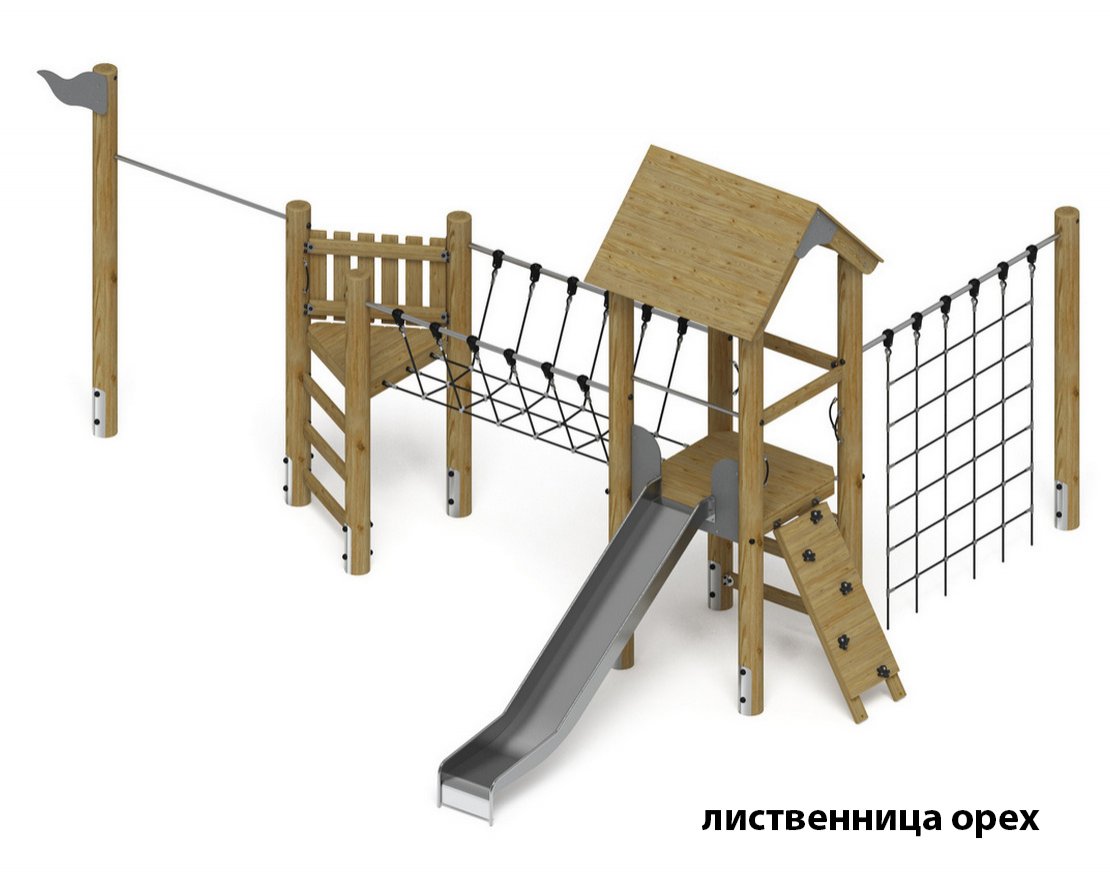 Уличный ДСК Крепость непосед-5 (лиственница) - вид 2
