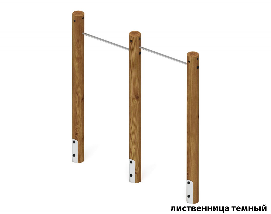 Уличный взрослый двойной турник Выше и сильнее (лиственница) - вид 1