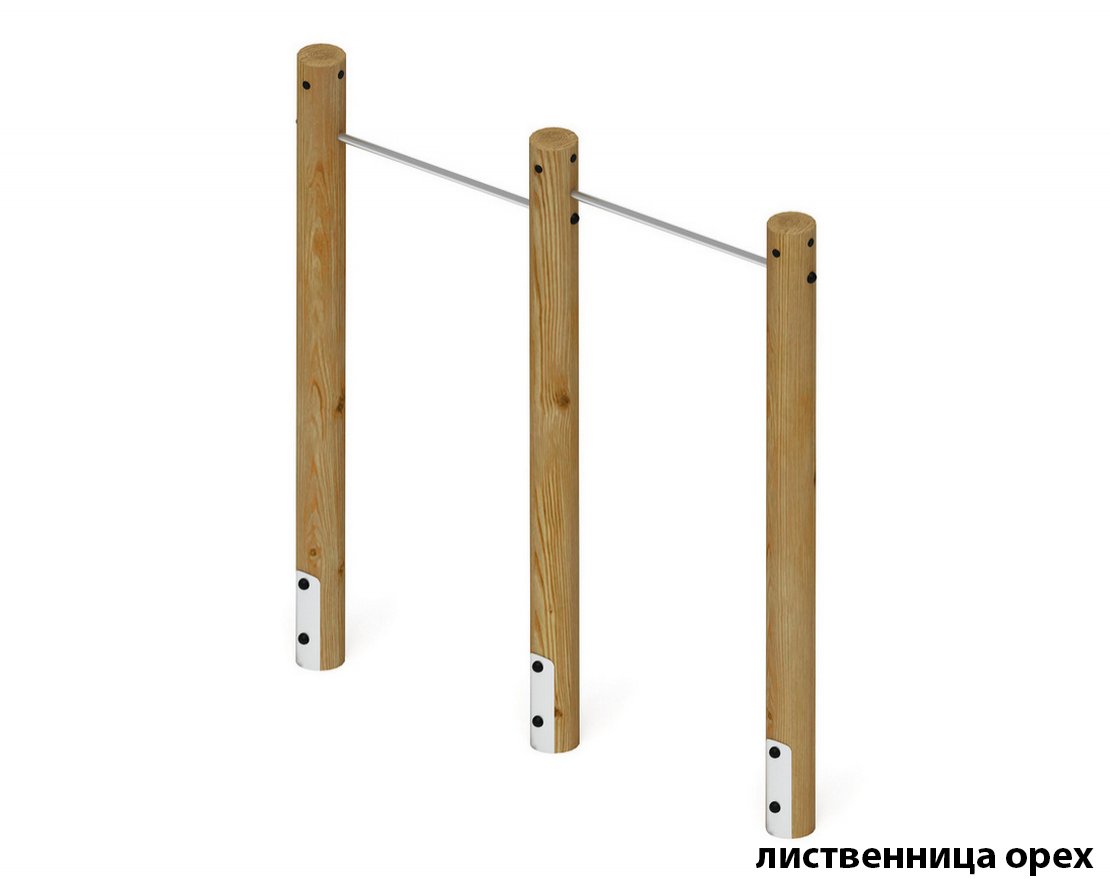 Уличный взрослый двойной турник Выше и сильнее (лиственница) - вид 2