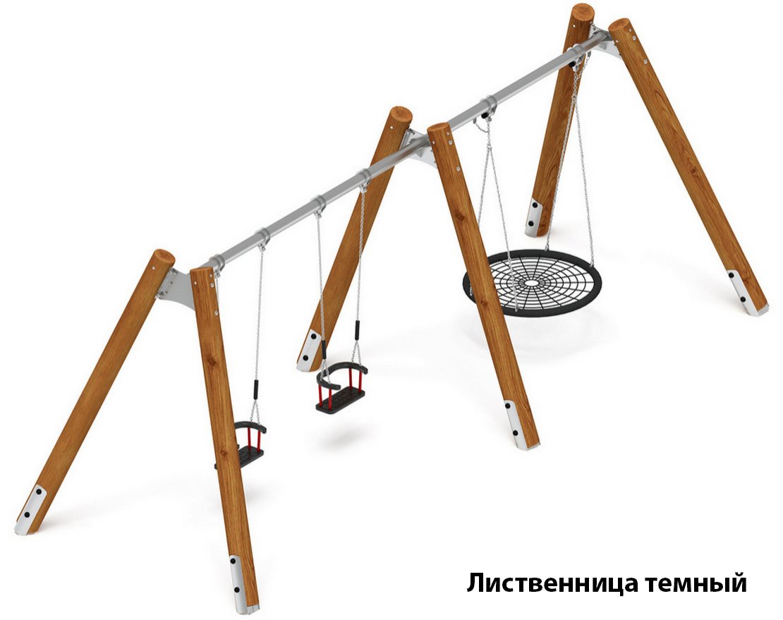Уличные качели Единство (лиственница) 14 - вид 1